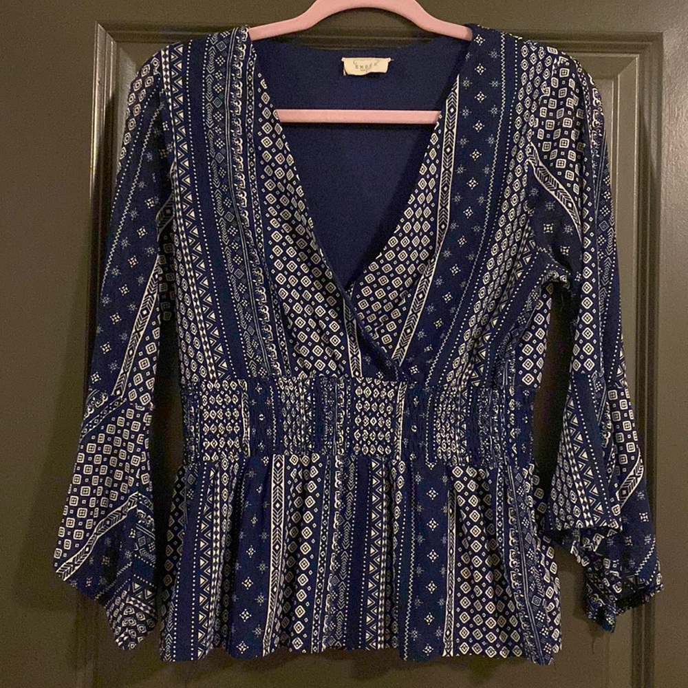 MOVING SALE - Geo Peplum Top